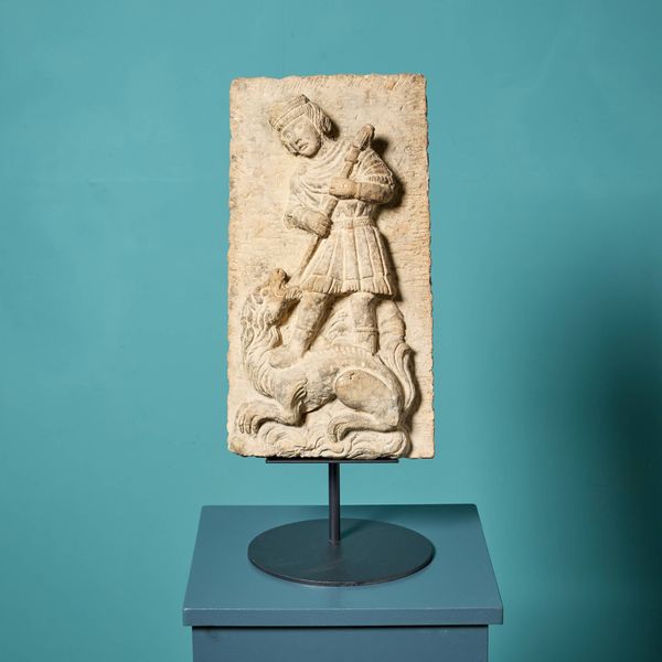 19th Century Medieval Style Terracotta Plaque on Stand