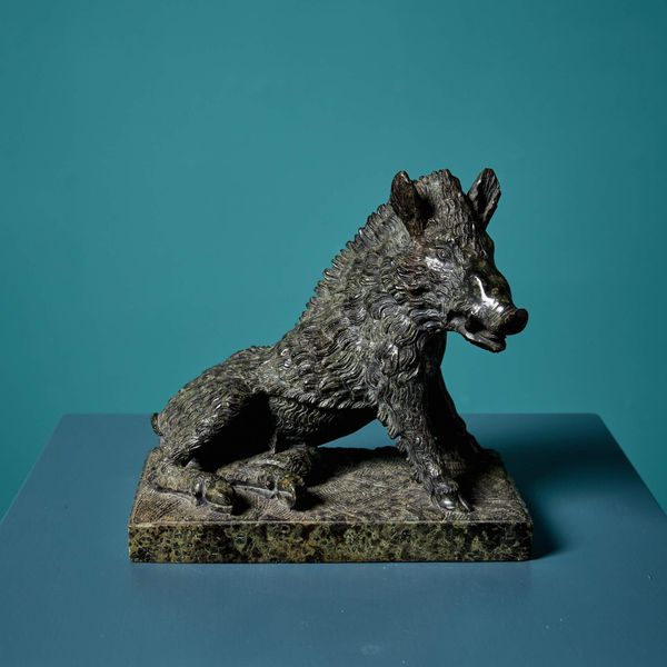 Antique Italian Serpentine Sculpture after the Uffizi Boar