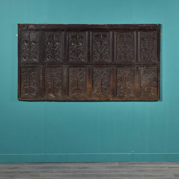 Large Antique 17th Century Carved Oak Panel