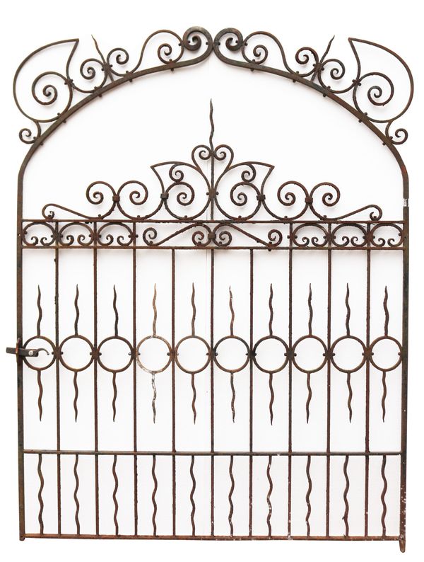 Wide Antique Wrought Iron Victorian Style Gate