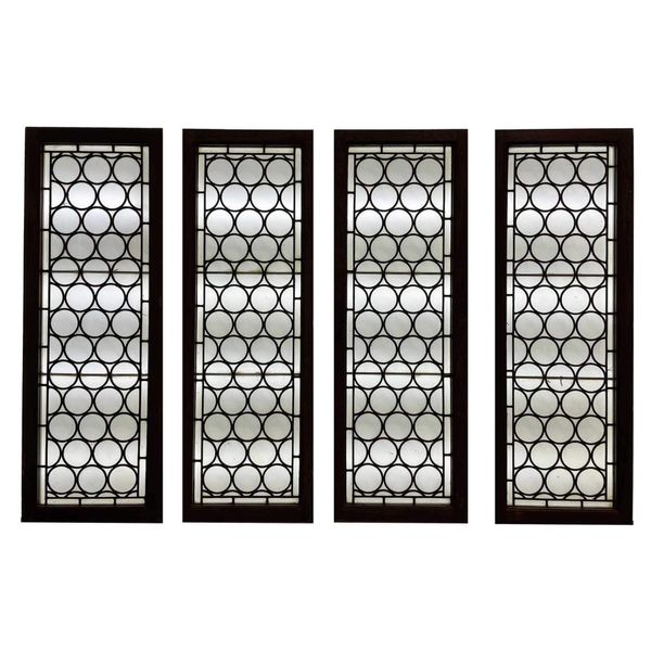 Set of 4 Antique Oak Glazed Windows