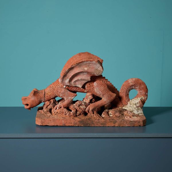 Antique Red Terracotta Dragon Statue