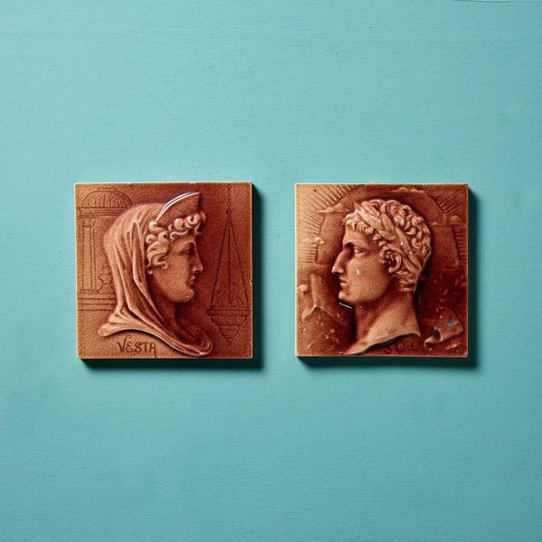 Pair of Burmantofts Neoclassical Style Tiles