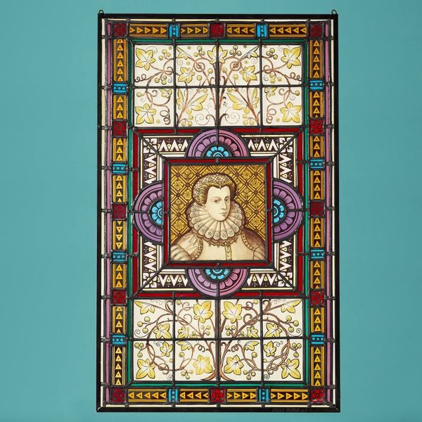 Mary Queen of Scots Antique Stained Glass Window