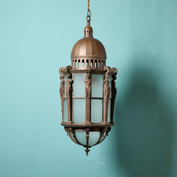 Large Antique Bronze Lantern