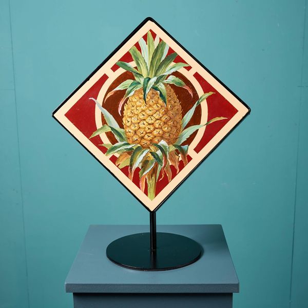 Large Antique Minton Hollins & Co Pineapple Tile