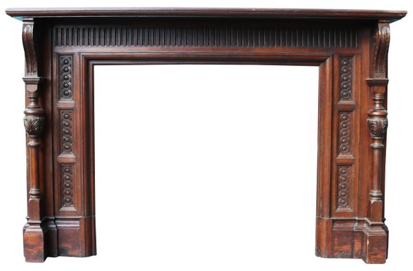 A Reclaimed Victorian Jacobean Style Fireplace Surround