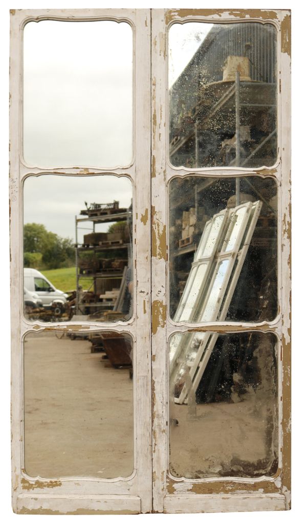 Set of Antique Mirrored Oak Doors