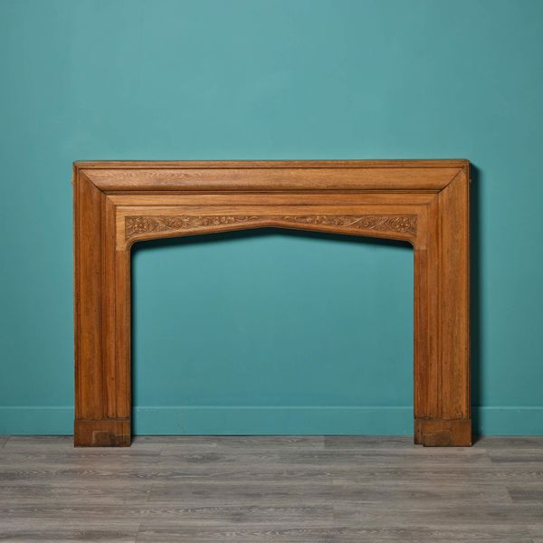 Antique Arts & Crafts Oak Fireplace