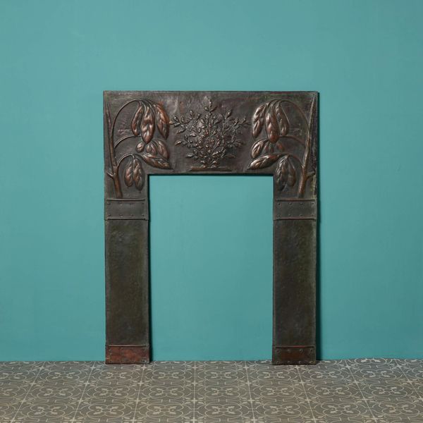 Reclaimed Arts & Crafts Style Copper Fireplace Insert