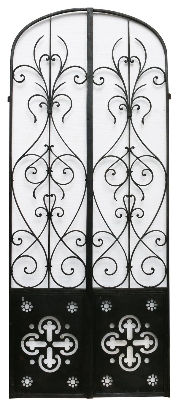 A Pair of Antique Wrought Iron Arched Gates