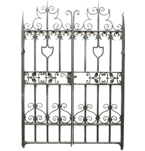 Pair of Heavy Wrought Iron Garden Gates