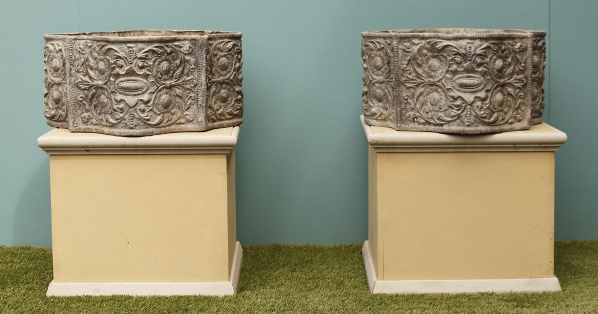 Pair of Antique Lead Garden Planters