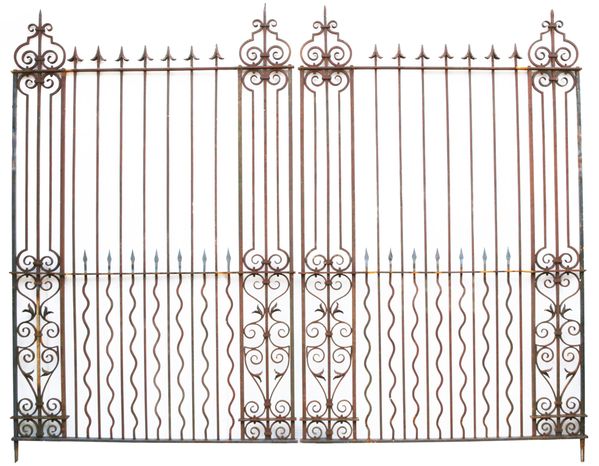 A Pair of Grand Wrought Iron Driveway Gates 12'7" (385 cm)