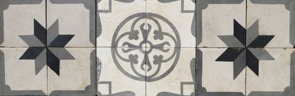 A Reclaimed Patterned Encaustic Tile Panel