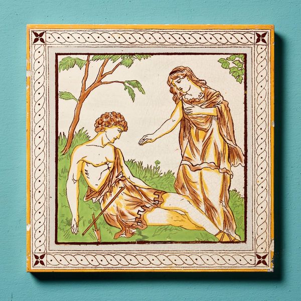 0_34282-4 Antique Venus & Adonis Tile by Minton Hollins