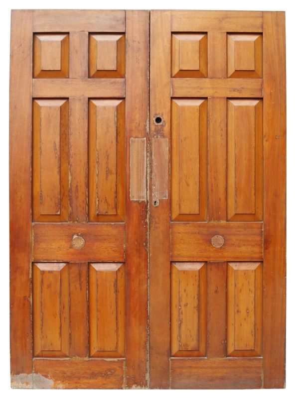 A Pair of Reclaimed Hardwood Exterior Doors