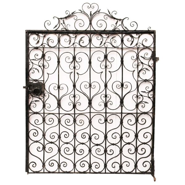 Large & Wide Antique Wrought Iron Pedestrian Gate