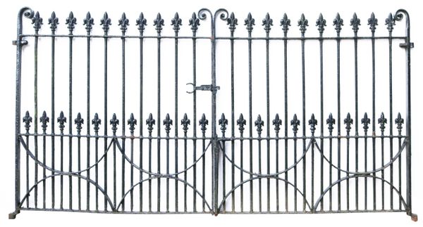 A Set of 10 ft Antique Wrought Iron Driveway Gates (Two Sets Available)