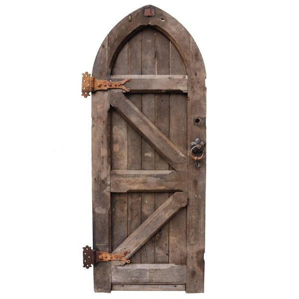 Ecclesiastical Style Antique Arched Oak Door