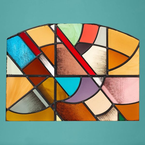 Reclaimed Arched Abstract Stained Glass Panel by Goddard & Gibbs