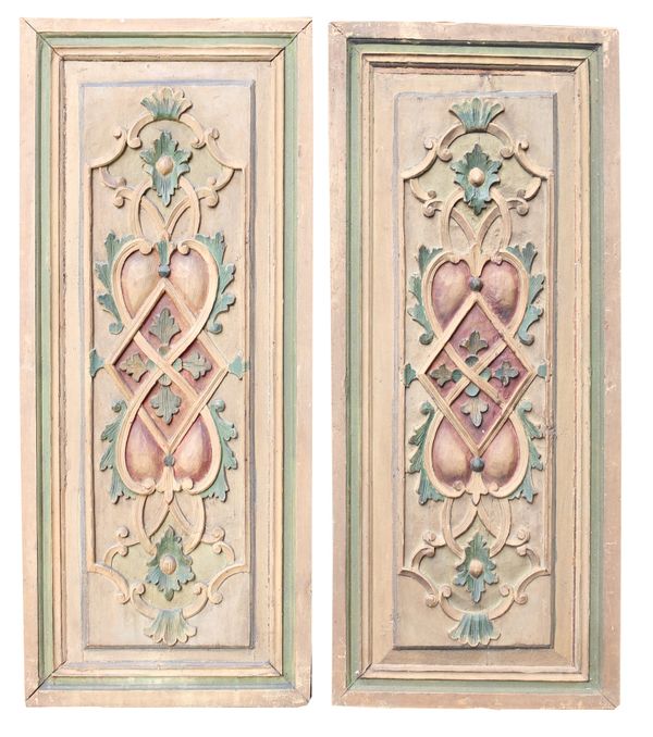 Pair of 19th Century Carved Wooden Panels