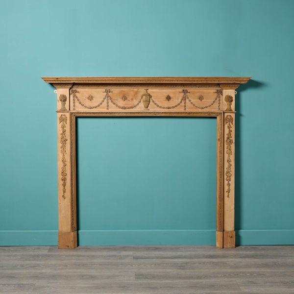 Antique Georgian Style Pine & Gesso Fire Surround