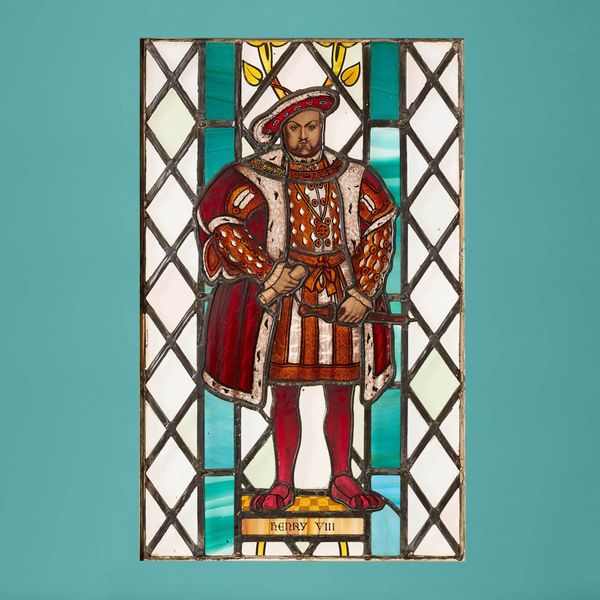 Tudor Revival Henry VIII Stained Glass Window