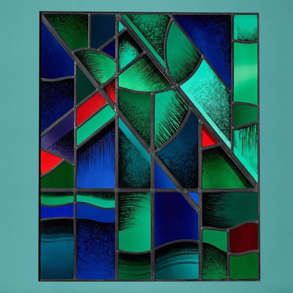 Goddard & Gibbs Geometric Style Stained Glass Panel