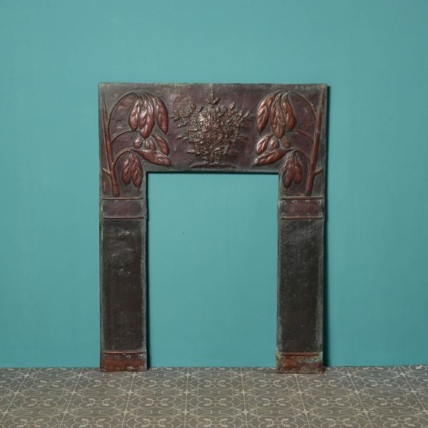 Reclaimed Arts & Crafts Style Copper Fireplace Insert