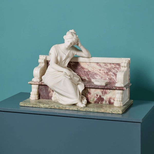 Antique Marble Sculpture depicting ‘Reverie: In the Days of Sappho'