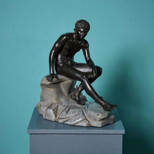 Bronze Grand Tour Sculpture of Seated Hermes After the Antique