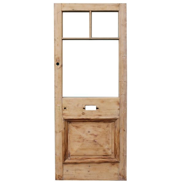 Reclaimed Edwardian Pine Front Door for Glazing