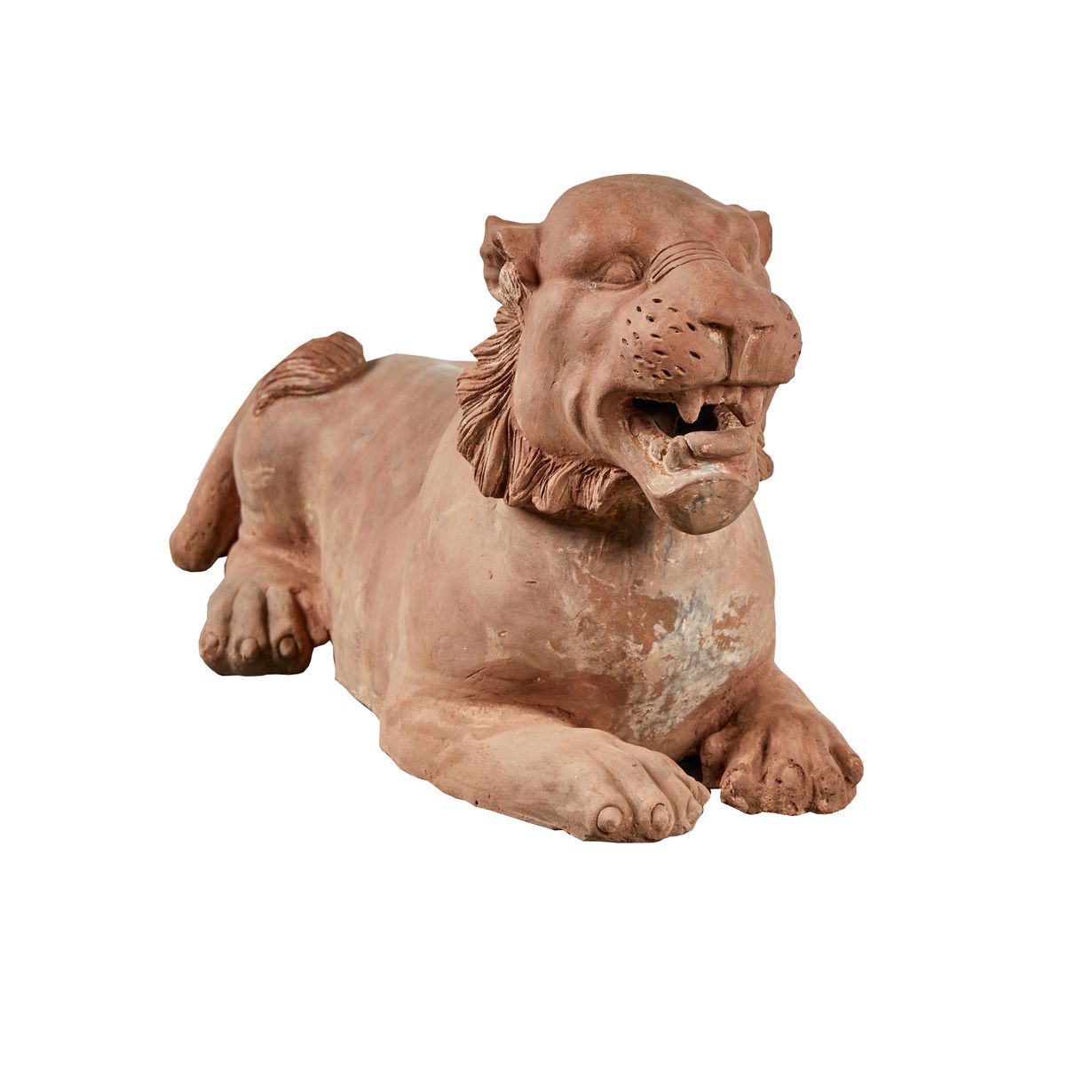 Antique Terracotta Lioness Sculpture