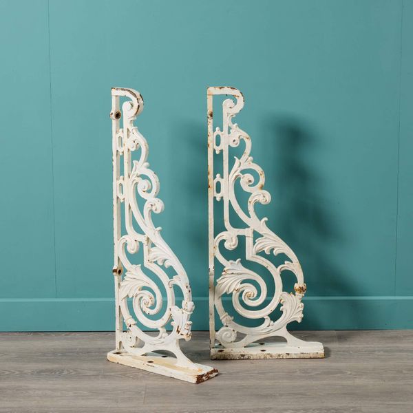 Pair of 19th Century Victorian Cast Iron Wall Brackets