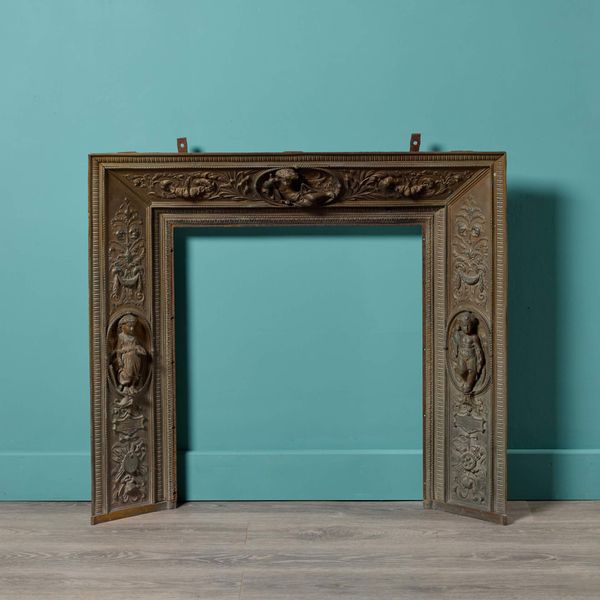 Antique Neoclassical Style Bronze Fire Insert