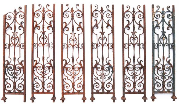 Set of Six Georgian Wrought Iron Balustrades