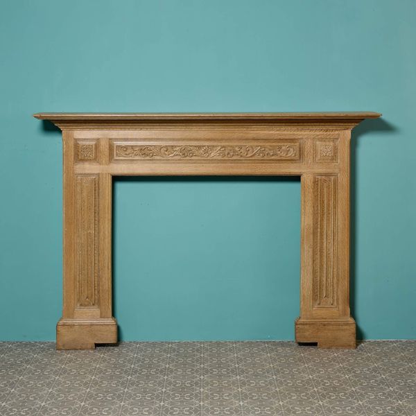 Antique Carved Oak Fireplace Surround