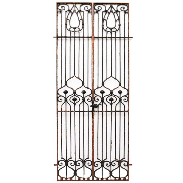 Set of Tall Art Nouveau Wrought Iron Gates