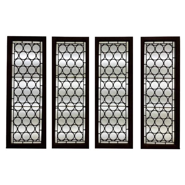 Set of 4 Reclaimed Oak Glazed Windows