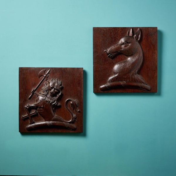 Antique Medieval Style Oak Wall Hangings