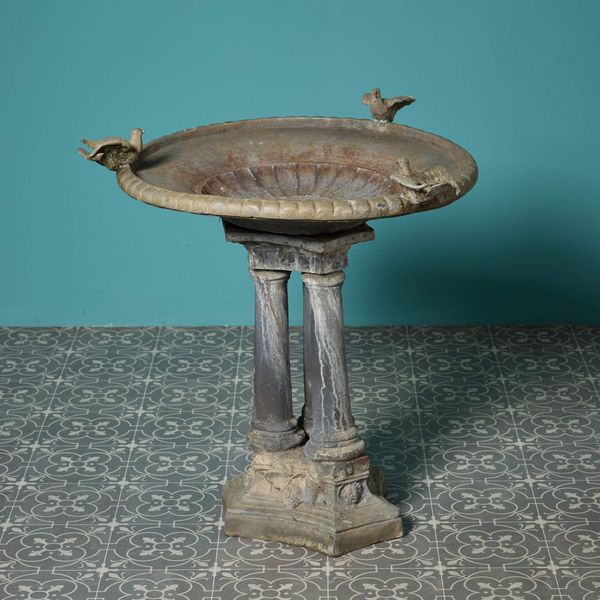 Reclaimed 20th Century Lead Birdbath