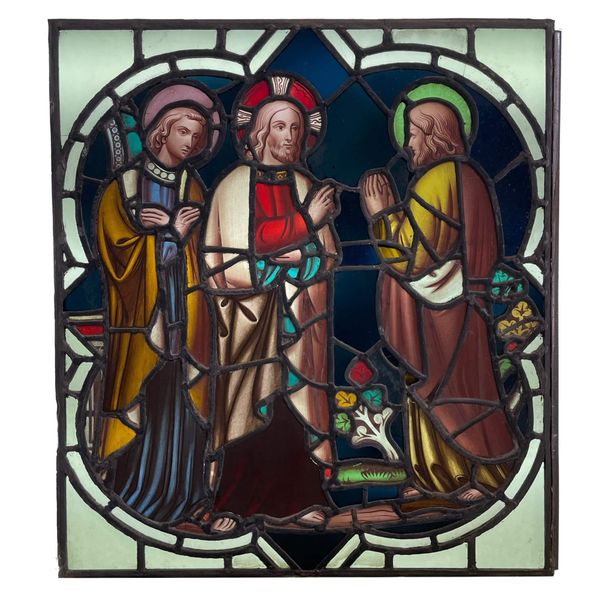 Antique Religious Stained Glass Window