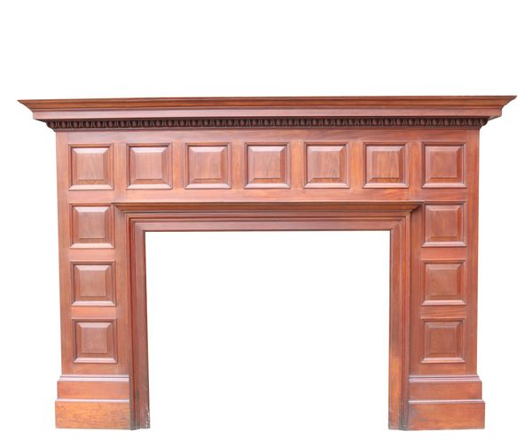 Large Edwardian Mahogany Panelled Fireplace