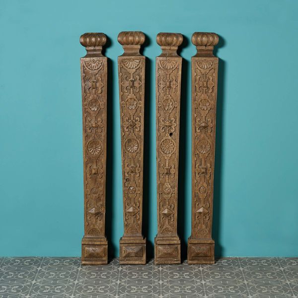 Set of Four Jacobean Style English Oak Pilasters