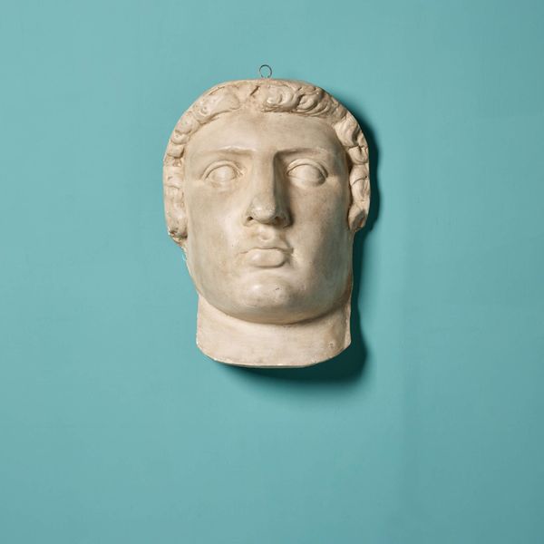 Plaster Wall Hanging Bust of Colossus After the Antique