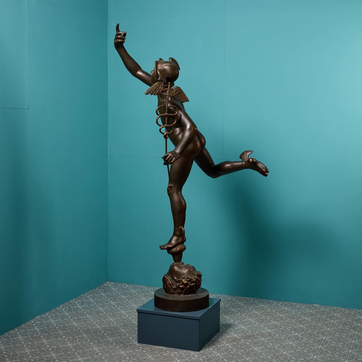 Life-Size 19th Century Statue of Roman God Mercury After Giambologna