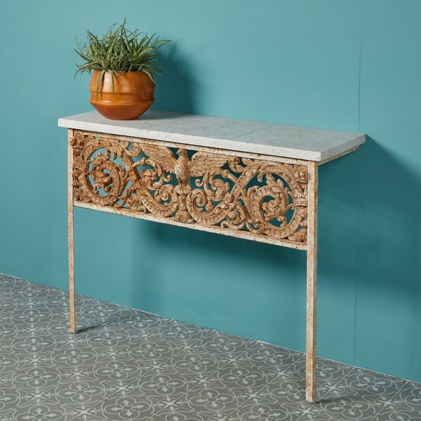 Pair of Antique Marble Top Console Tables