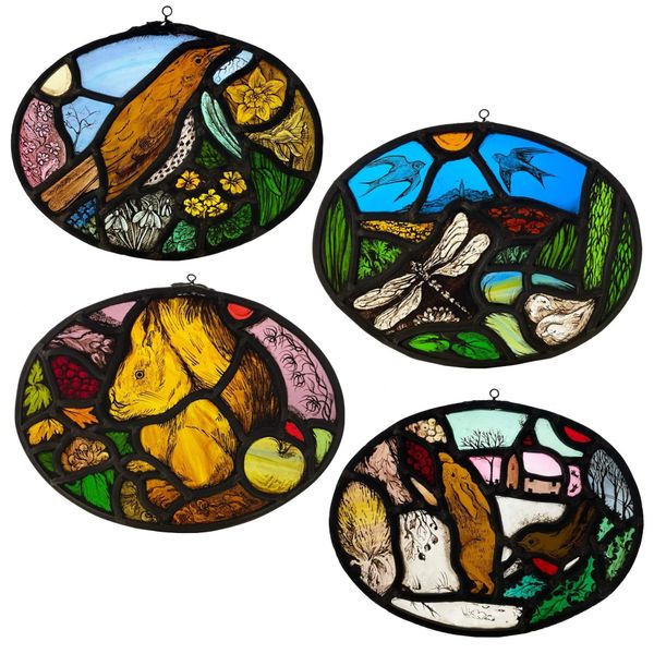 Four Seasons Stained Glass Window Hangings