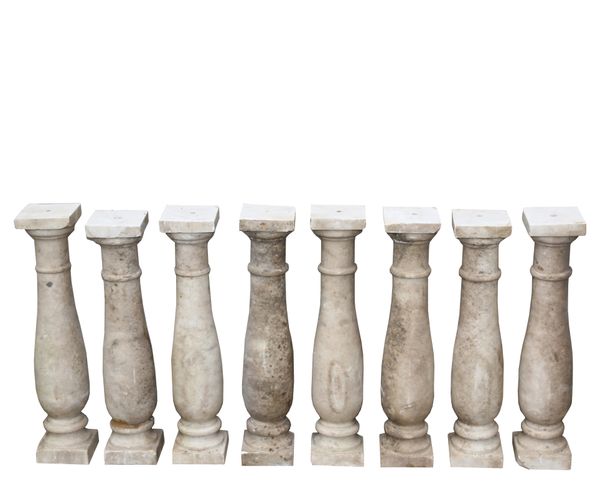 Set of Eight Carrara Marble Balusters